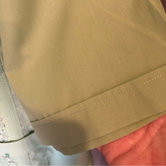 NWOT Lime Green Embroidered Guayabera Mini Pleated Cabana 2X Shirt - Picture 6 of 7